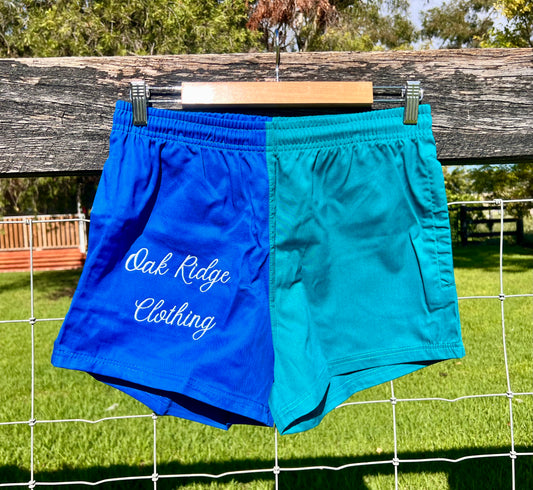 Muck Up Blue & Green Rugby Shorts